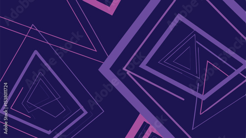 Abstract background featuring nested triangles in shades of purple and magenta creating depth and perspective