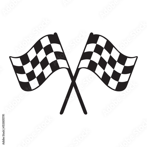 racing flag isolated icon silhouette vector art illustration on white background