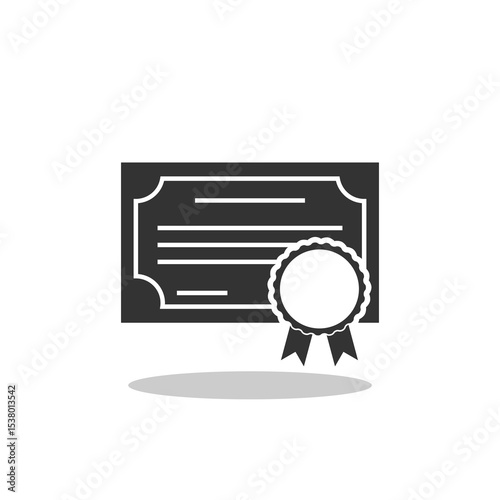 Certification document icon with shadow
