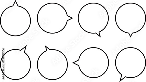 シンプルな吹き出しイラストセット – Speech Bubble Illustration Set