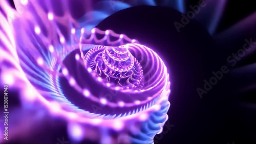 A mesmerizing spiral of purple and blue light, swirling elegantly in an abstract formation.