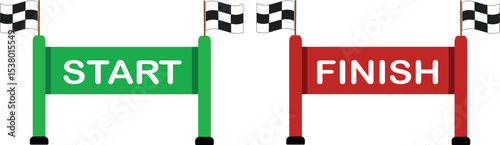 Race Start and Finish Line – Vector for Motorsport and Competition