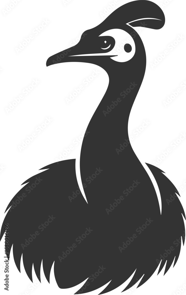 Fototapeta premium Cassowary vector drawing bird animal silhouette illustration
