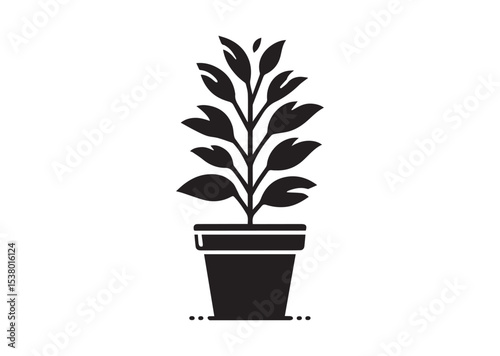 Potted plant Silhouette Black Vector Illustration