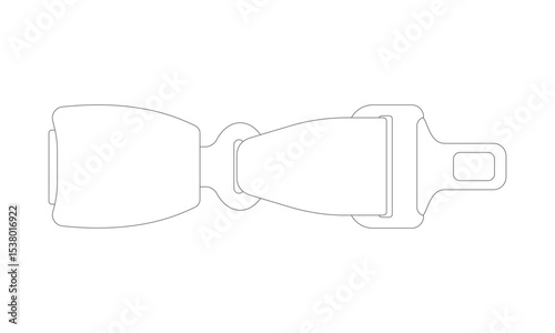 Extension for car seat. Fasten seat belt outline  icon. Auto and transportation safety illustration for infographic and web