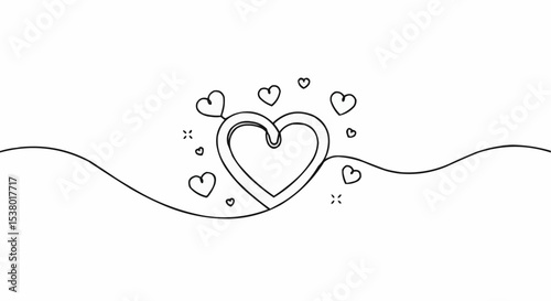 Simple and elegant line art of a heart symbol, perfect for expressing love and affection.