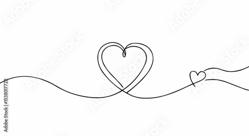 An elegant and minimalist line art of a heart symbol expressing the essence of love and affection.
