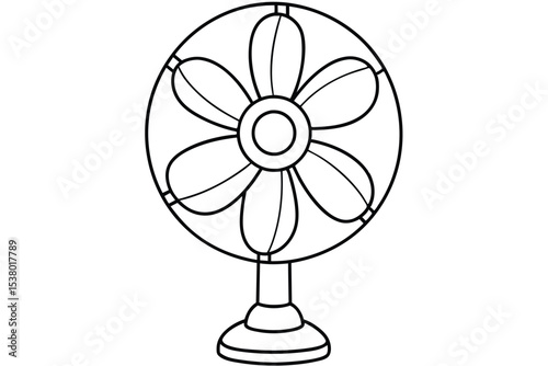 Classic Desk Fan Illustration A Simple, Elegant Design