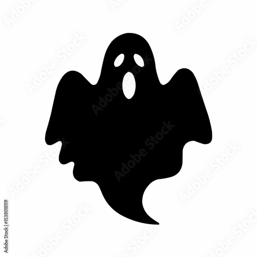 Simple ghost silhouette for Halloween decoration.