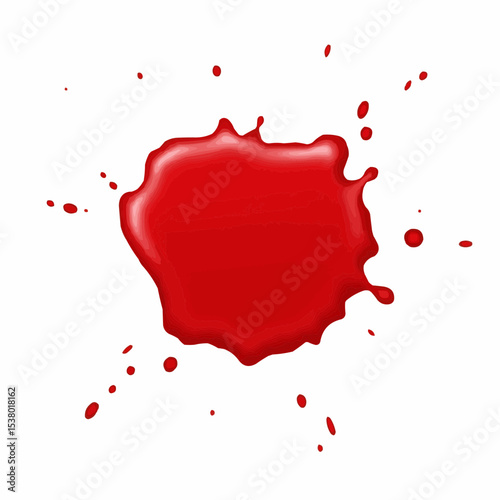 Vivid red splatters of liquid against the bright background, showcasing the dynamic movement and impact of a splash.