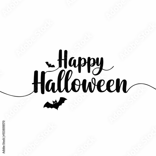 Happy Halloween word text logo.