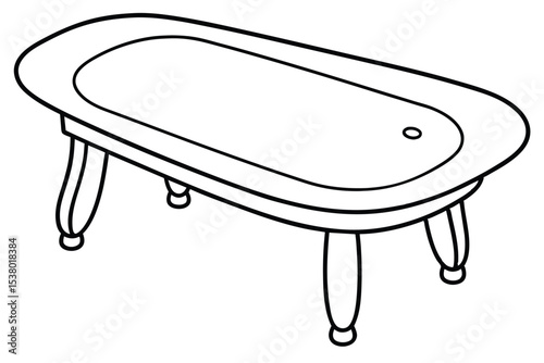 Antique Clawfoot Bathtub Illustration Vintage Bathroom Design Inspiration