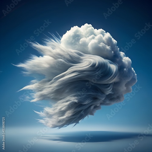 3d cloud with wind swept edges dynamic movement background