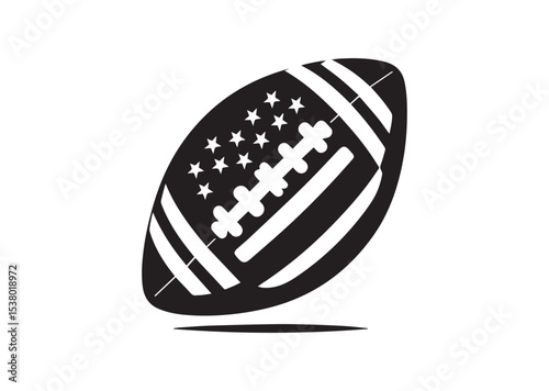 American football ball Silhouette Black Vector Illustration
