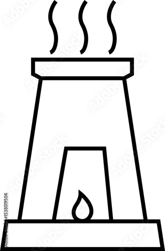 furnace icon. Outline furnace icons from electronic device and stuff . Line and glyph vector template design elements, Editable symbols. Home heating system for energy and comfort design needs