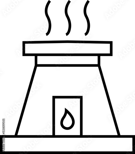 furnace icon. Outline furnace icons from electronic device and stuff . Line and glyph vector template design elements, Editable symbols. Home heating system for energy and comfort design needs