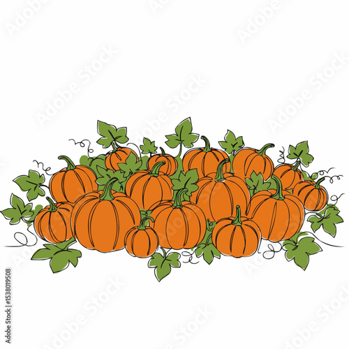 Pile of ripe pumpkins, perfect for autumn. 