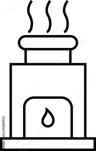 furnace icon. Outline furnace icons from electronic device and stuff . Line and glyph vector template design elements, Editable symbols. Home heating system for energy and comfort design needs