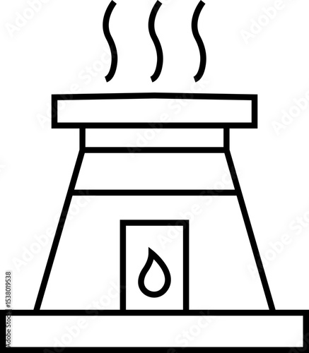 furnace icon. Outline furnace icons from electronic device and stuff . Line and glyph vector template design elements, Editable symbols. Home heating system for energy and comfort design needs