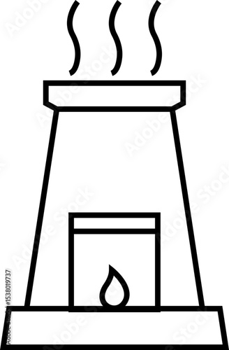 furnace icon. Outline furnace icons from electronic device and stuff . Line and glyph vector template design elements, Editable symbols. Home heating system for energy and comfort design needs