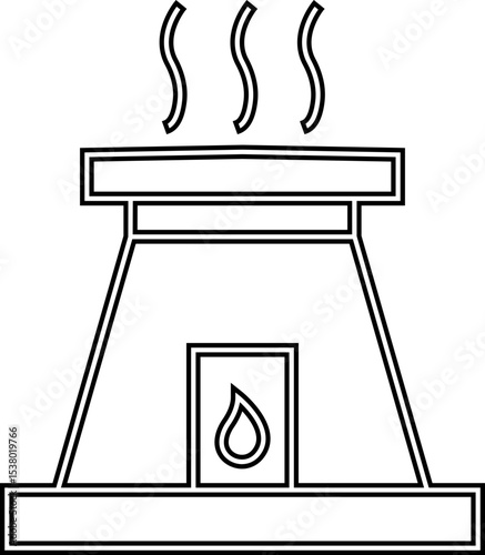 furnace icon. Outline furnace icons from electronic device and stuff . Line and glyph vector template design elements, Editable symbols. Home heating system for energy and comfort design needs