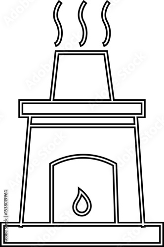 furnace icon. Outline furnace icons from electronic device and stuff . Line and glyph vector template design elements, Editable symbols. Home heating system for energy and comfort design needs
