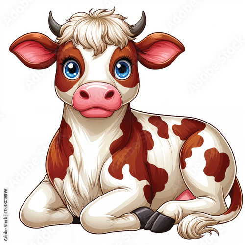 Cattle cartoon vector illustration isolated