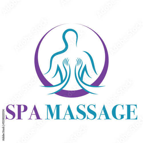spa massage flat minimalist logo design