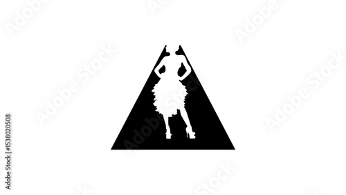 fashion runway symbol, black isolated silhouette