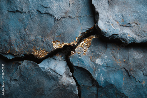 Dark Blue Cracked Slate Wall – High Resolution Flat Lay Texture Background for Text, Design, and Graphic Projects