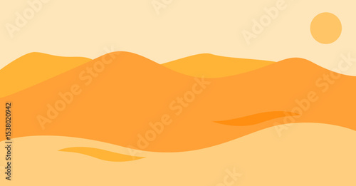 Desert Sand dunes Clean Illustration