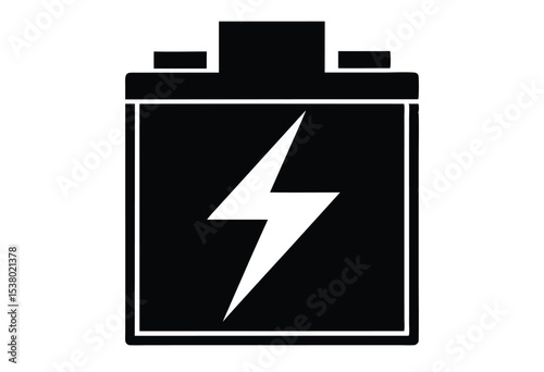 Battery lightning icon silhouette vector power energy symbol electric charge design illustration