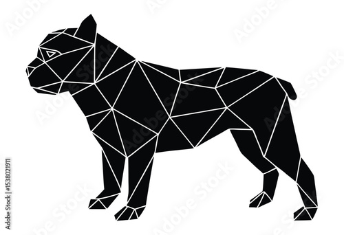 Bulldog Low Poly Silhouette Vector Art Isolated on White Background