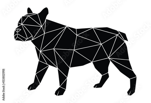 Bulldog Low Poly Silhouette Vector Art Isolated on White Background