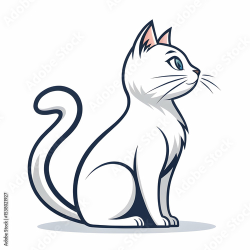 Wallpaper Mural "Adorable Cat Illustration – Cute Playful Feline Vector Art" Torontodigital.ca