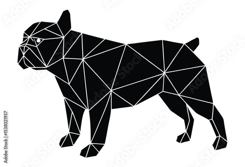 Bulldog Low Poly Silhouette Vector Art Isolated on White Background