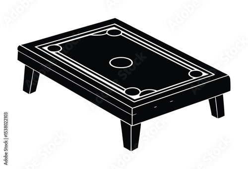 Carrom board silhouette vector illustration simple design for game for sports icon