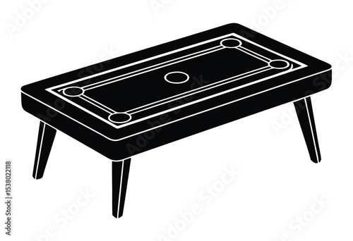 Carrom board silhouette vector illustration simple design for game for sports icon