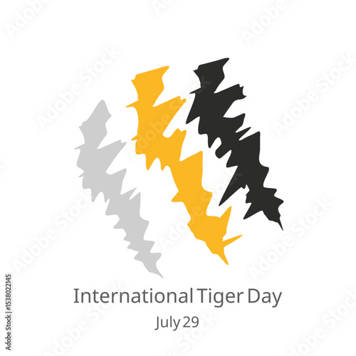 International Tiger Day vector, illustration. July 29. Tiger stripes.