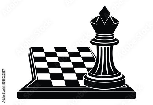 Chess board silhouette vector isolated black icon design on white background
