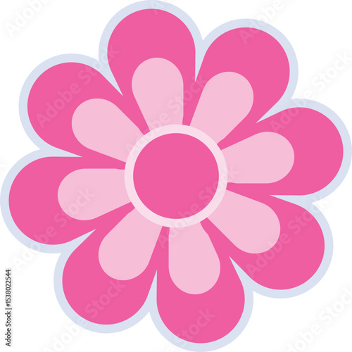 Pink Flower Icon Vector