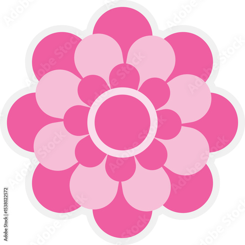 Pink Flower Icon Vector