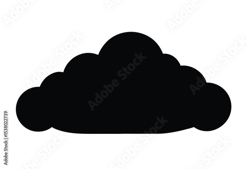 Cloud silhouette vector illustration simple sky shape design icon isolated on white background