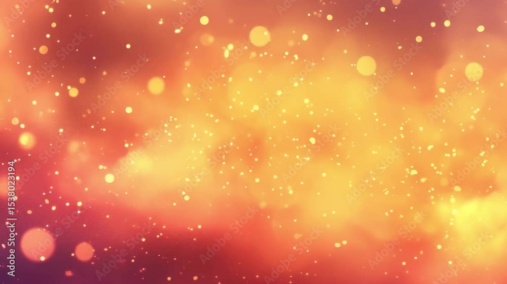 Animation of blurred bokeh light in warm orange and pink hues, summer vibes