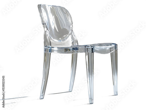 Transparent stylish room chair display isolated on transparent background