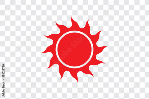 Stylized sun icon in minimalistic black and white design representing ecology and renewable energy