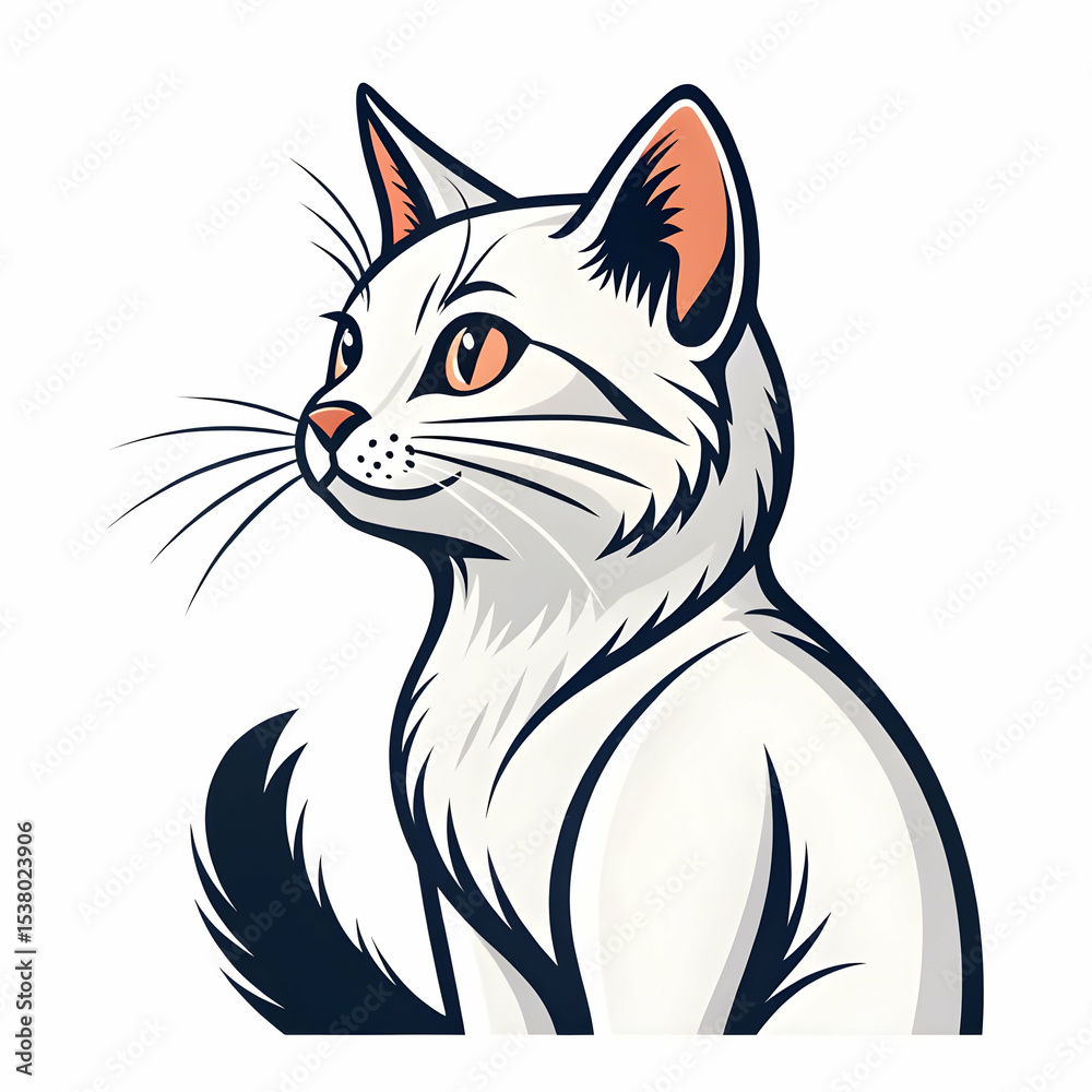 Obraz premium Playful Kitten: Adorable Cat Illustration & Pet Vector Art