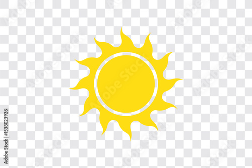 Stylized sun icon in minimalistic black and white design representing ecology and renewable energy