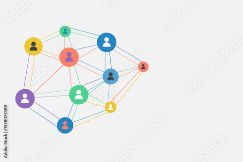 Vector illustration of social network concept. Business online Communications concept. 