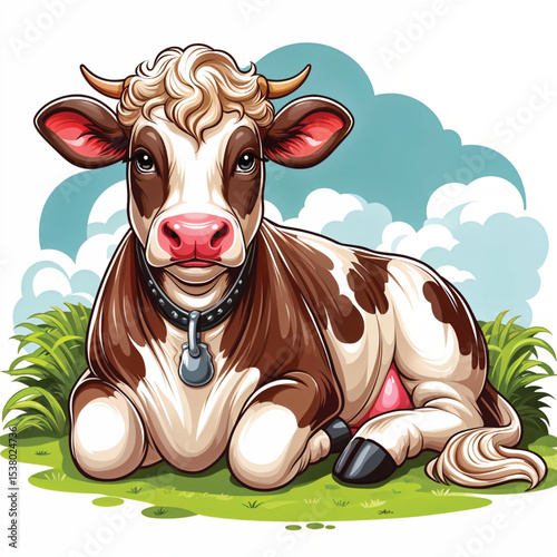 Cattle cartoon vector illustration isolated